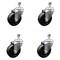 Service Caster 4 Inch SS Soft Rubber Wheel Swivel 12mm Threaded Stem Caster Set SCC SCC-SSTS20S414-SRS-M1215-4 - alternate 4